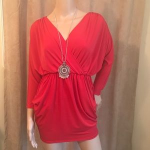 NWOT Red long sleeve mini dress